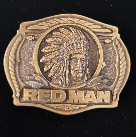 redman tobacco belt buckle Red Man Chewing tobacco belt buckle